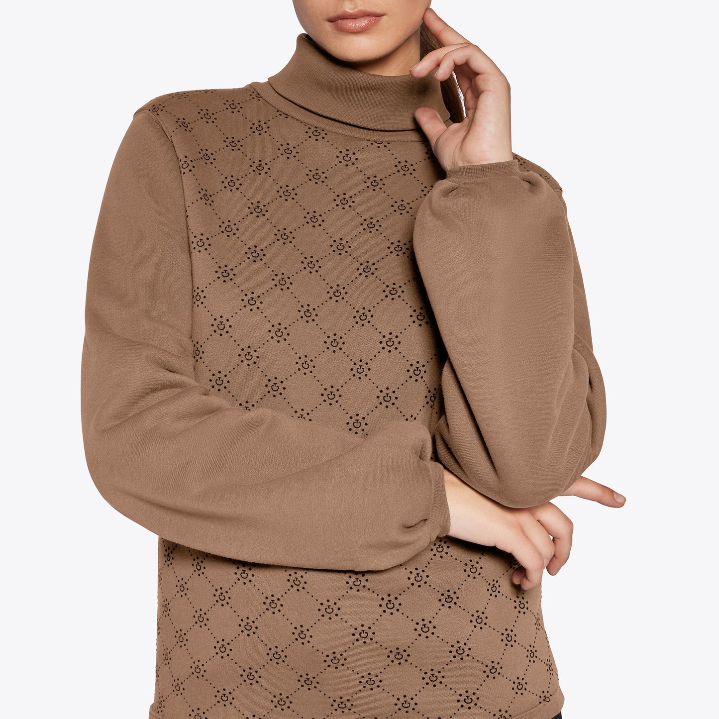 Pull Cavalleria Toscana "Orbit Flock col roulé" - Cappuccino