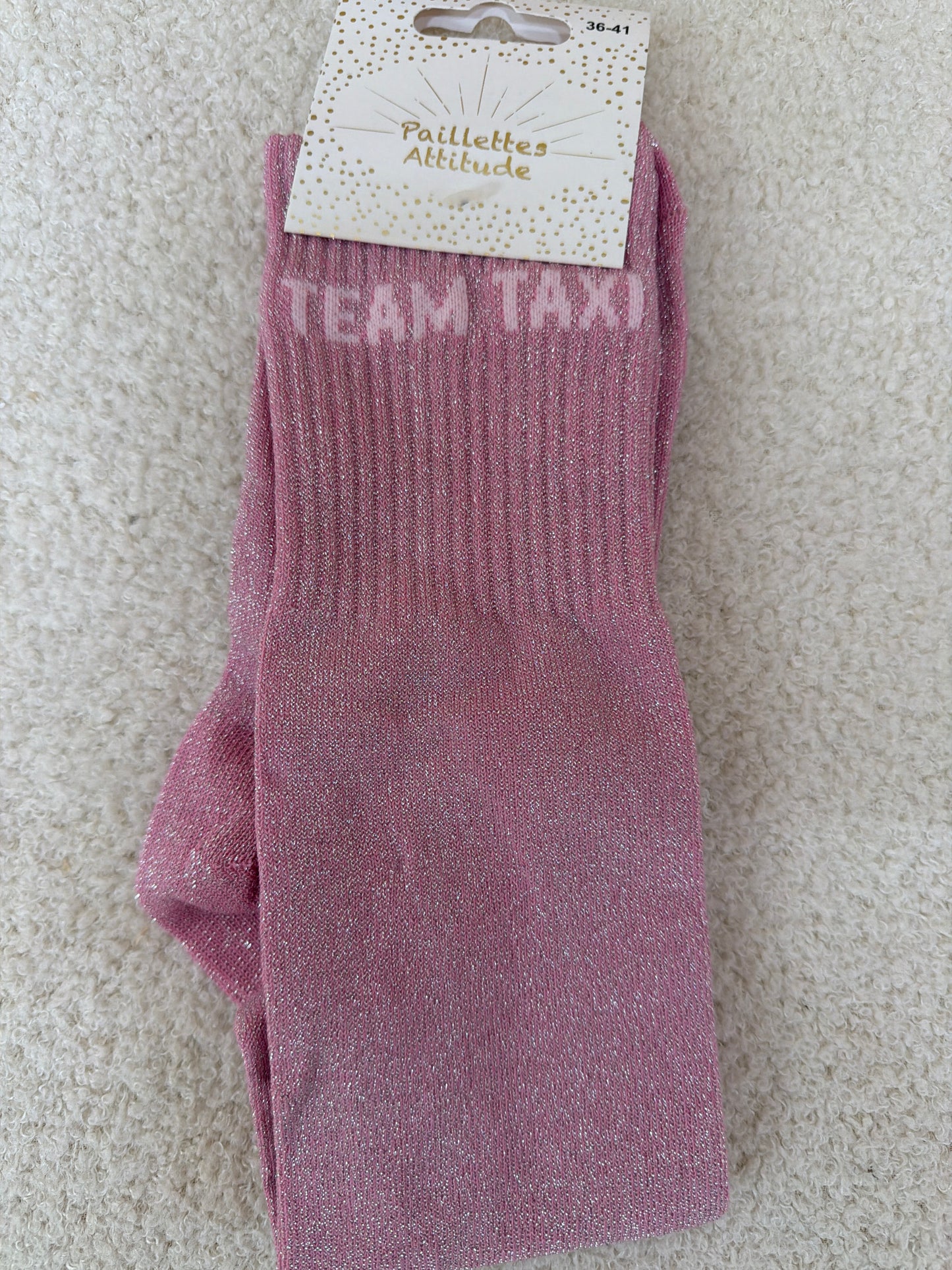 Chaussettes Paillettes "Team Taxi"