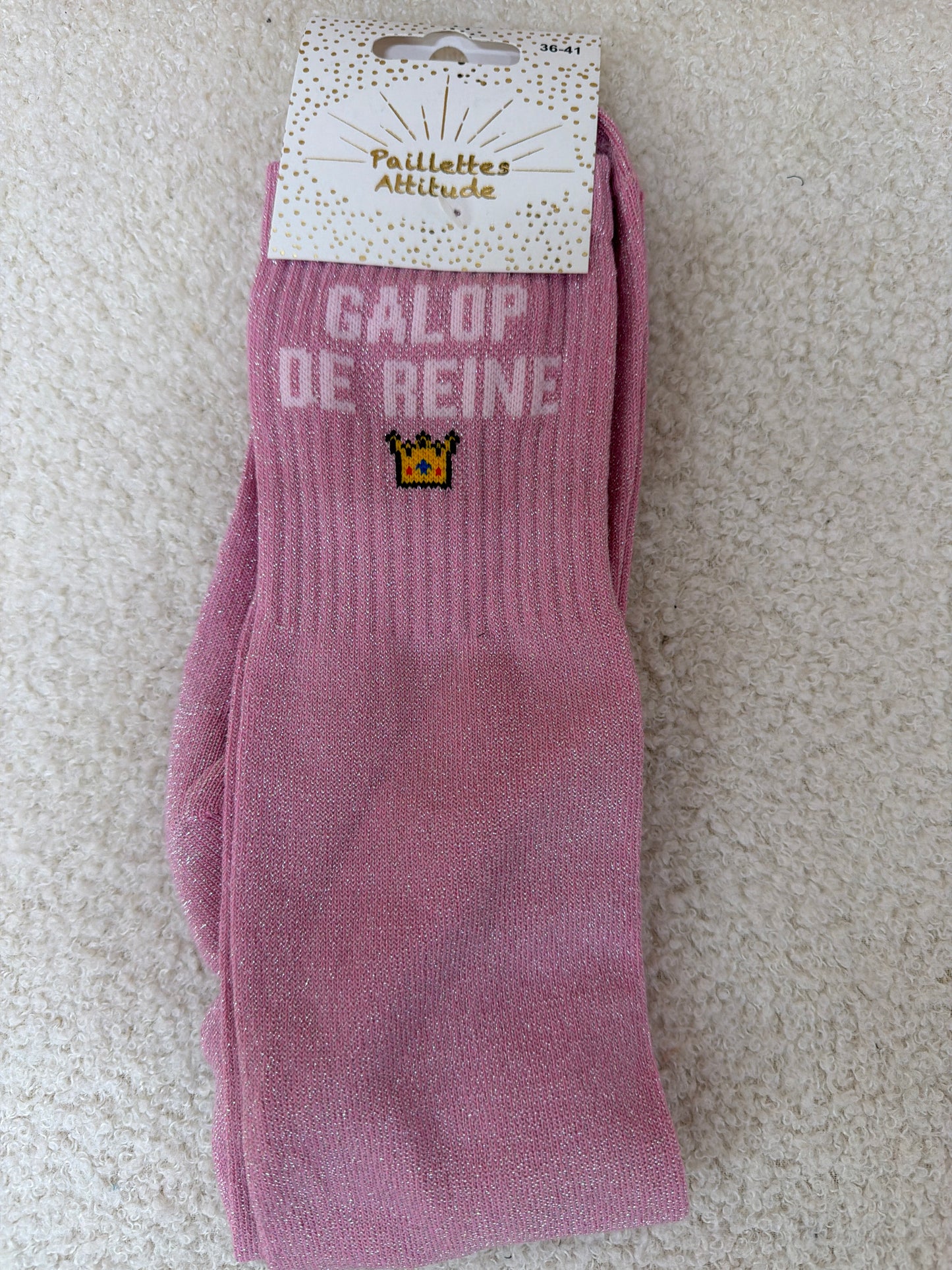 Chaussettes Paillettes "Galop de reine đ"