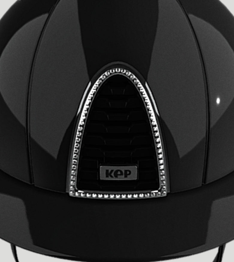 Casque KEP cromo 2.0 Edition limitée Bologna Shine Black Visière polo crystals White