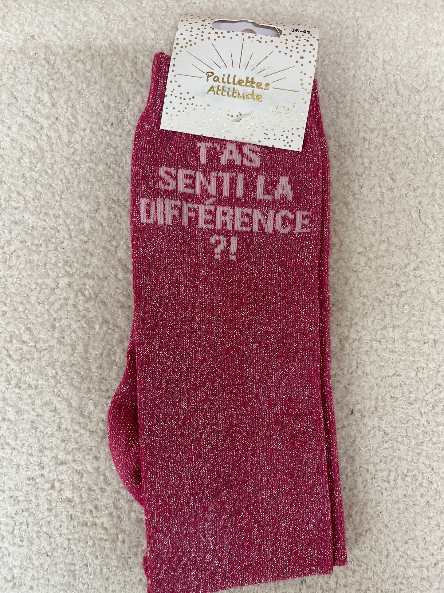 Chaussettes Paillettes "T'as senti la différence ?"