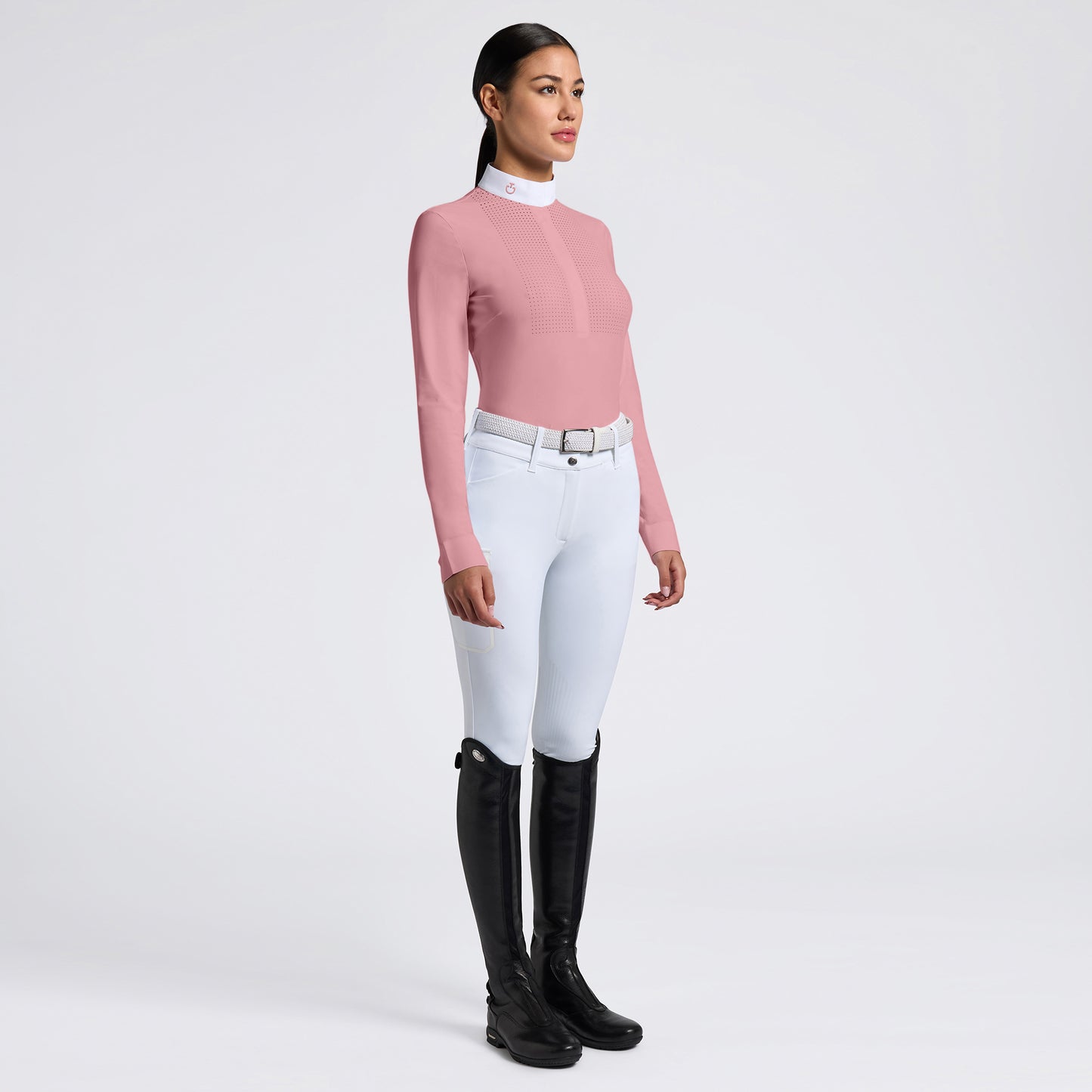 Polo de concours Cavalleria Toscana "Heat Sealed Perforated"- Candy Pink