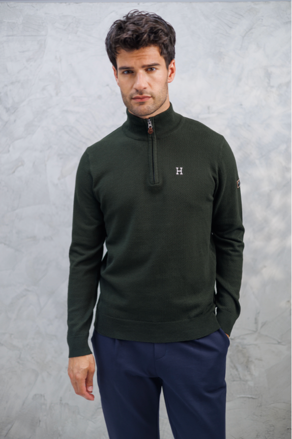 Pull Harcour "Douglas" Kaki - homme