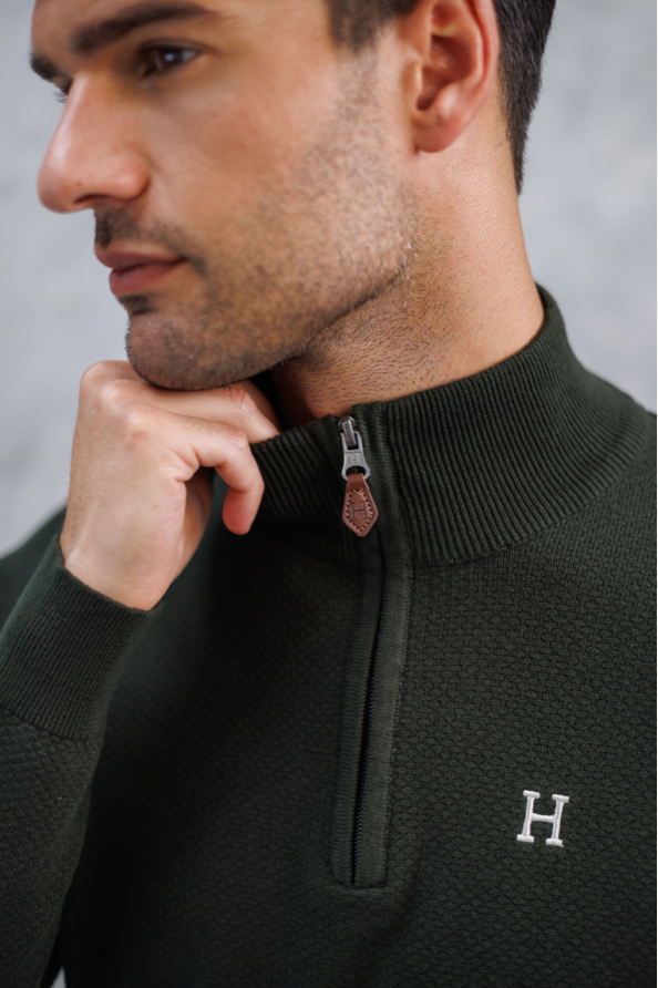 Pull Harcour "Douglas" Kaki - homme
