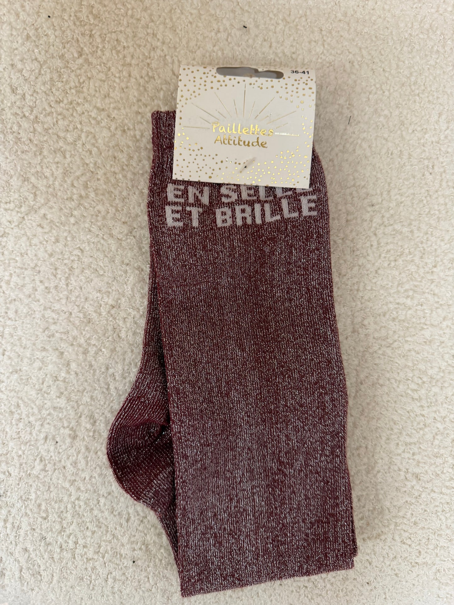 Chaussettes Paillettes "En selle et brille"