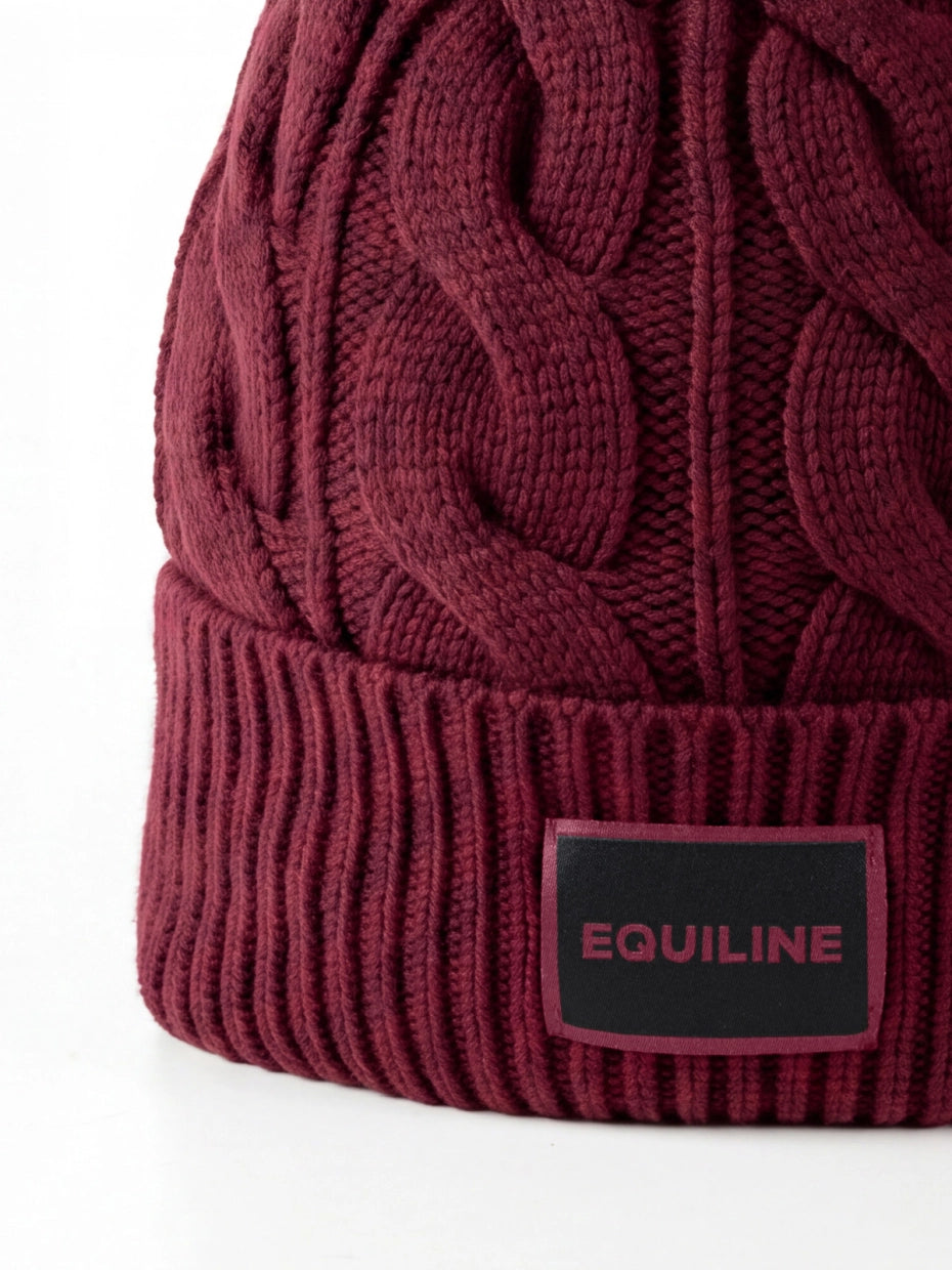 Bonnet en maille avec pompon - Equiline