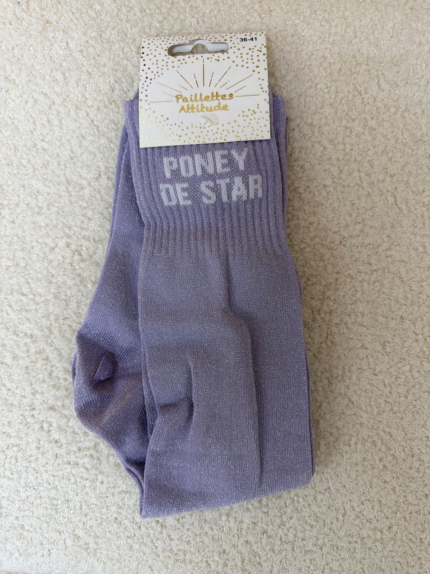 Chaussettes Paillettes "Poney de star"