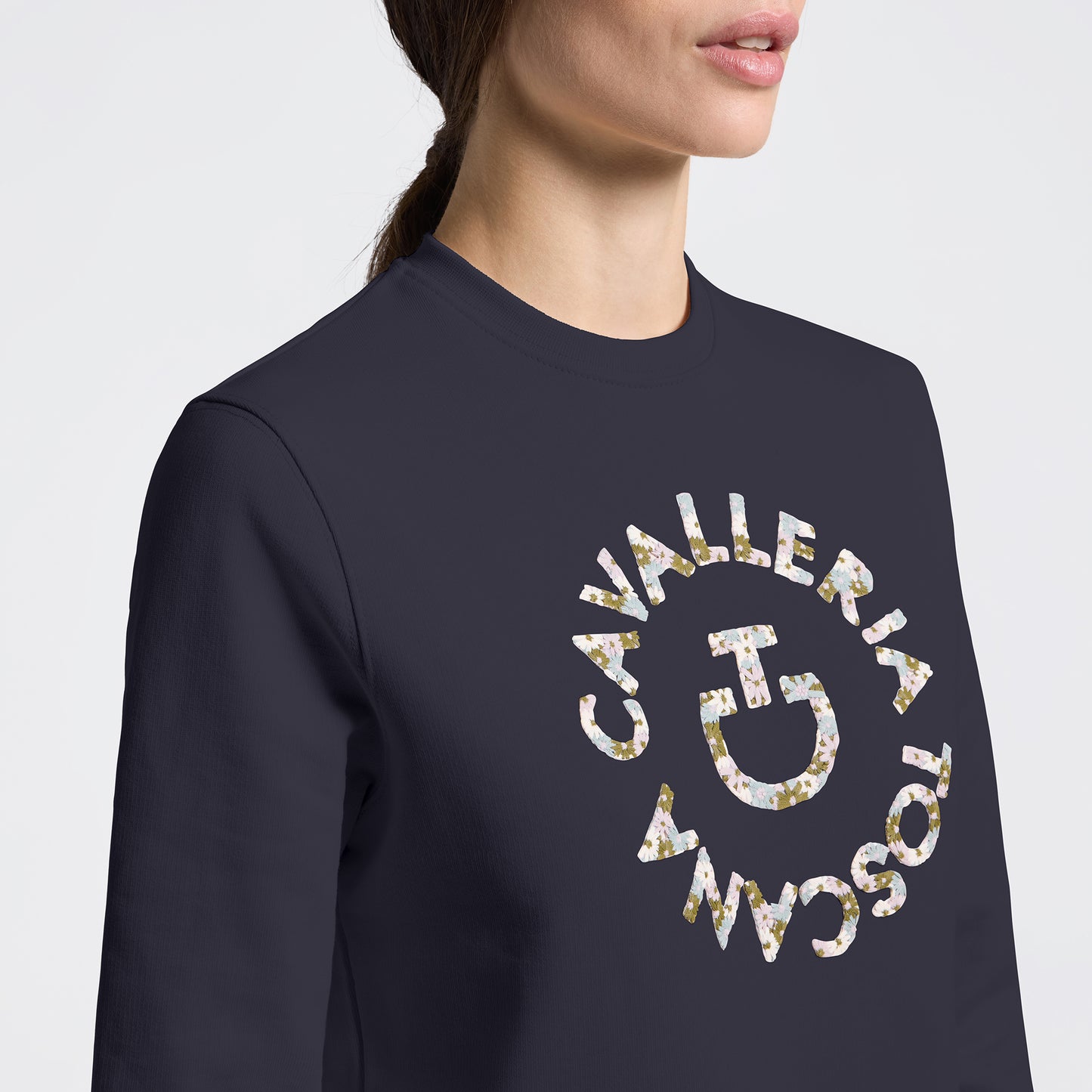 Sweat col rond Cavalleria Toscana "Floral"