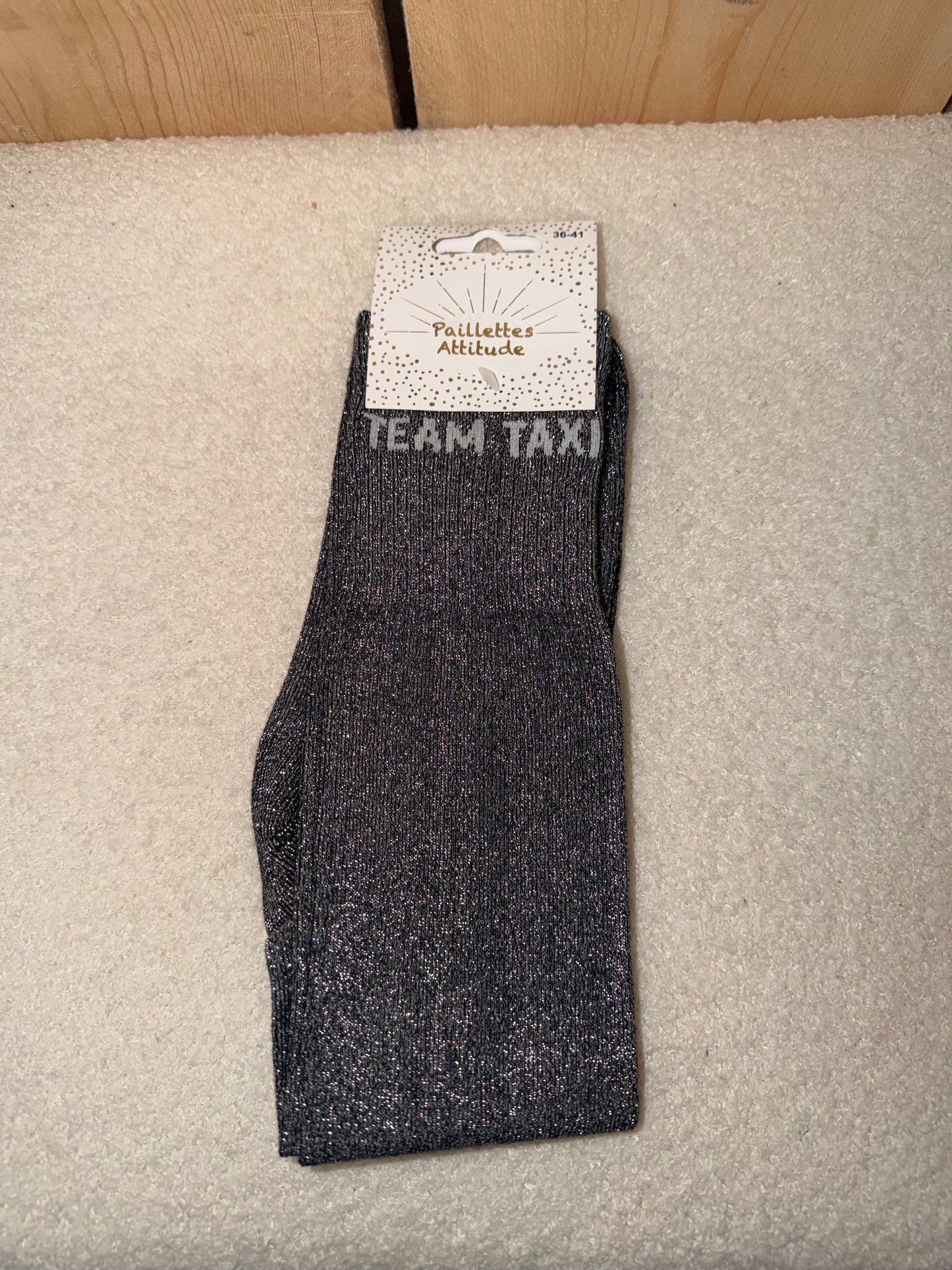 Chaussettes Paillettes "Team Taxi"