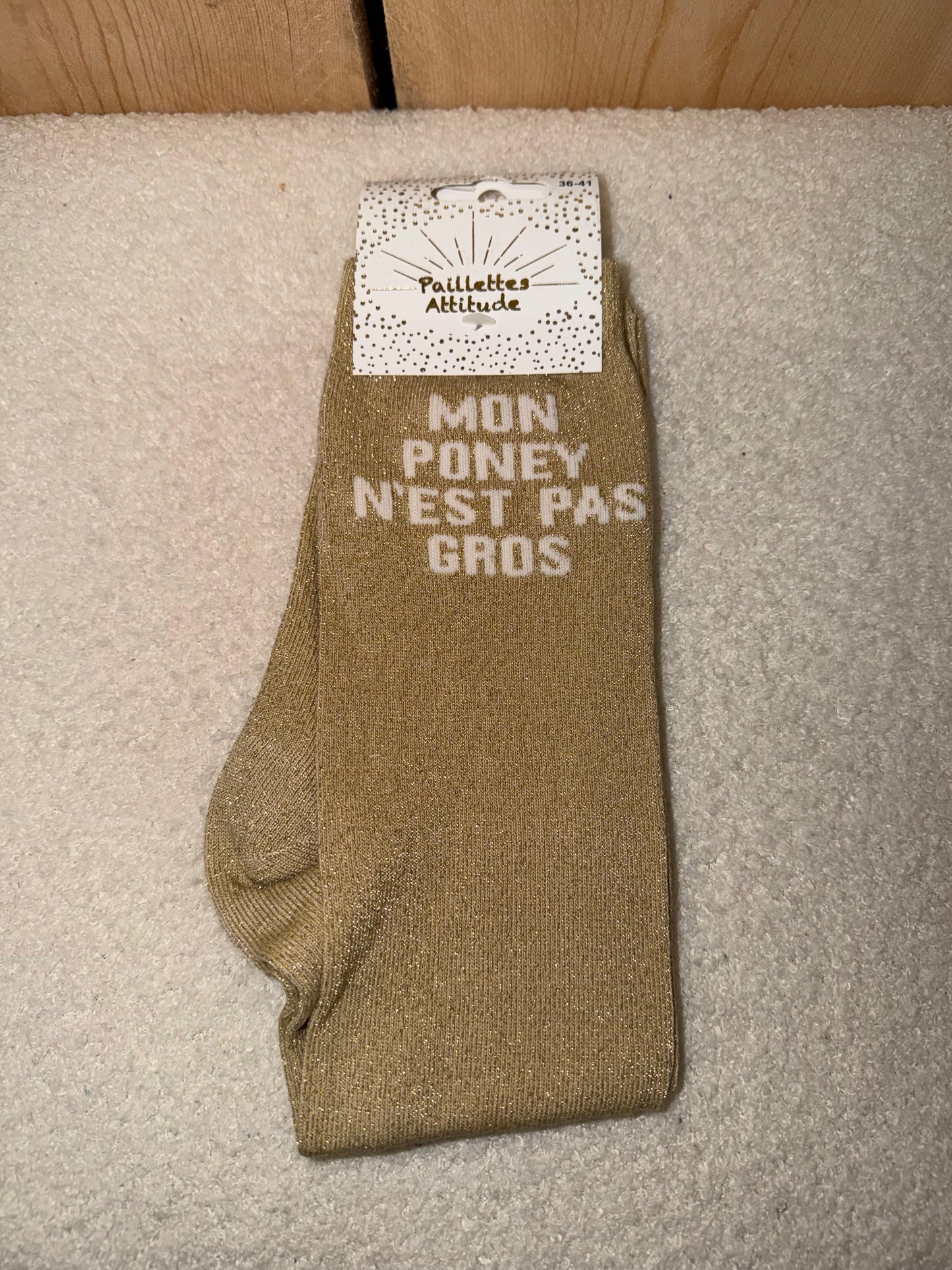 Chaussettes Paillettes "Mon Poney n'est pas gros"