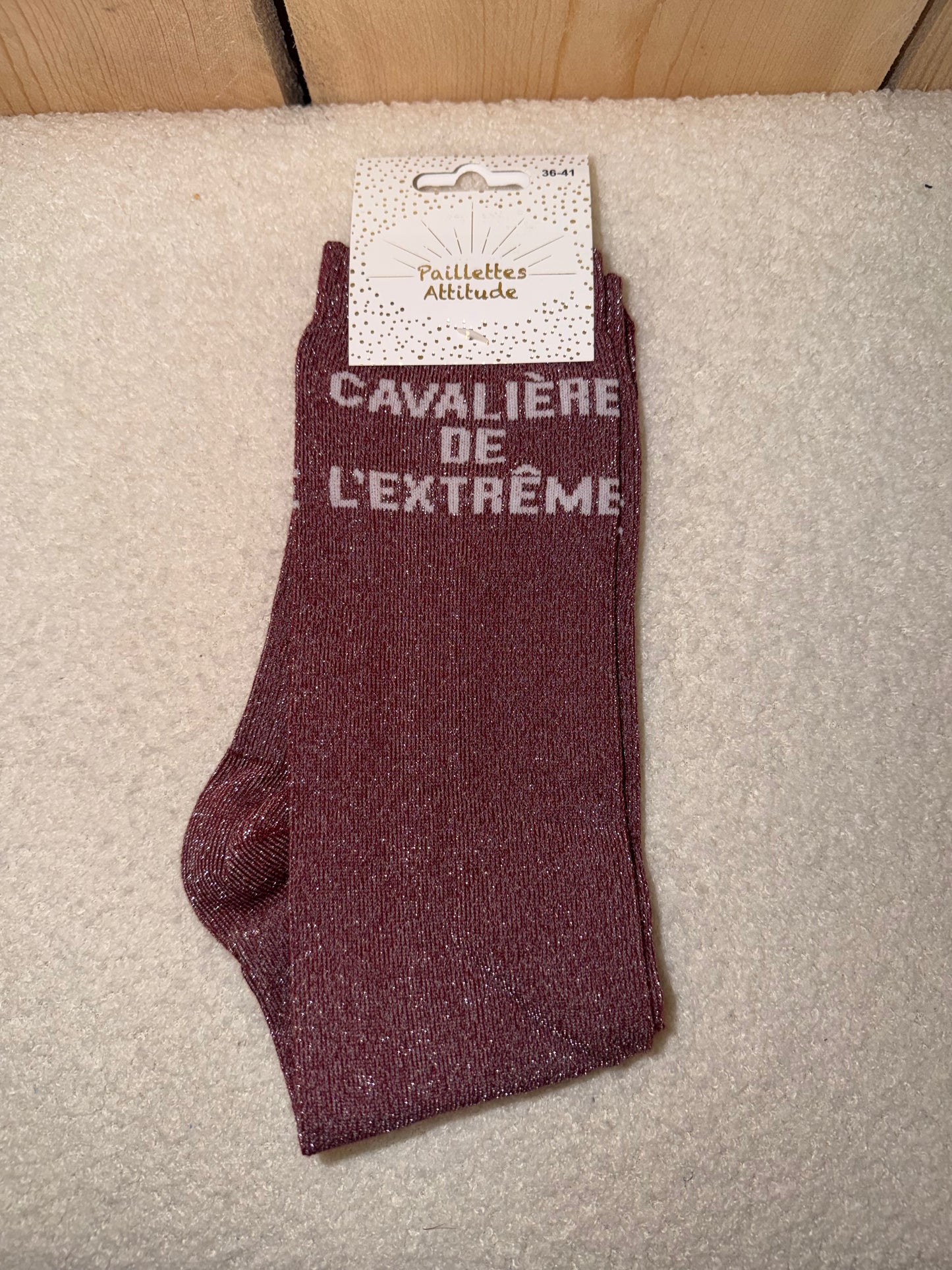 Chaussettes Paillettes "Cavalière de l'extrême"
