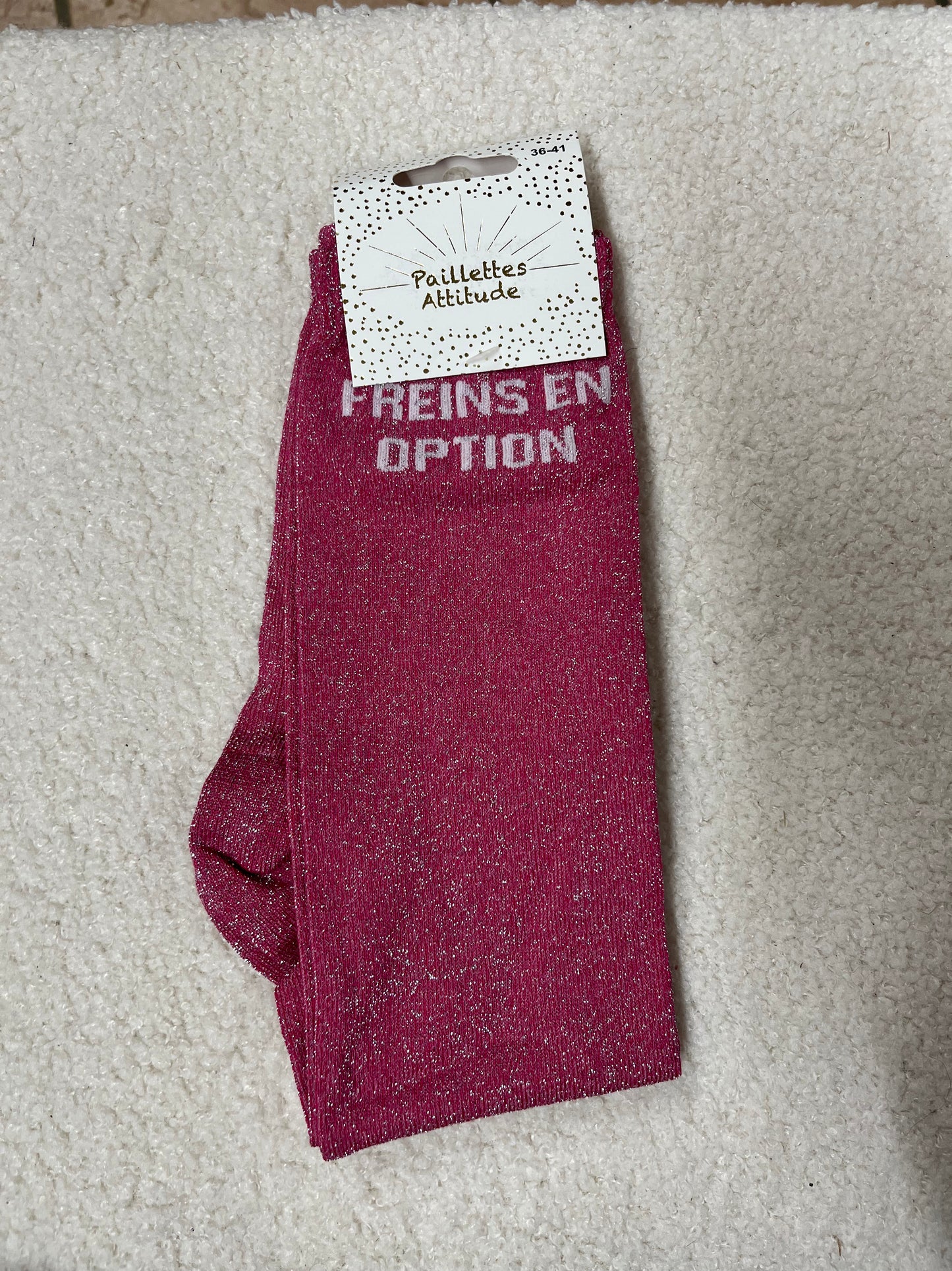 Chaussettes Paillettes "Freins en options"
