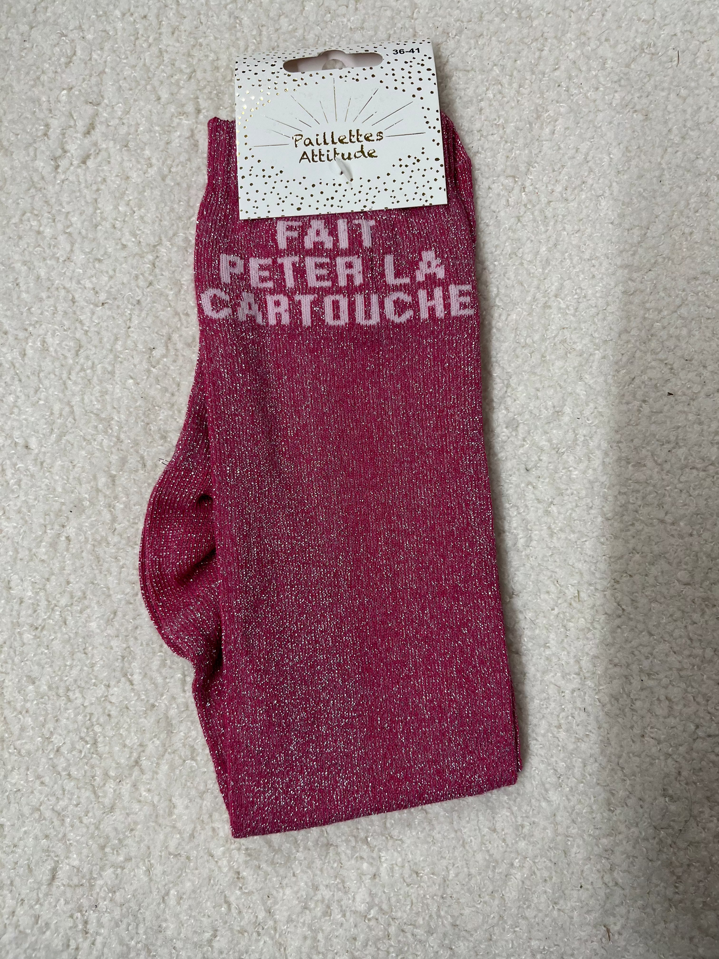Chaussettes Paillettes "Fait péter la cartouche"