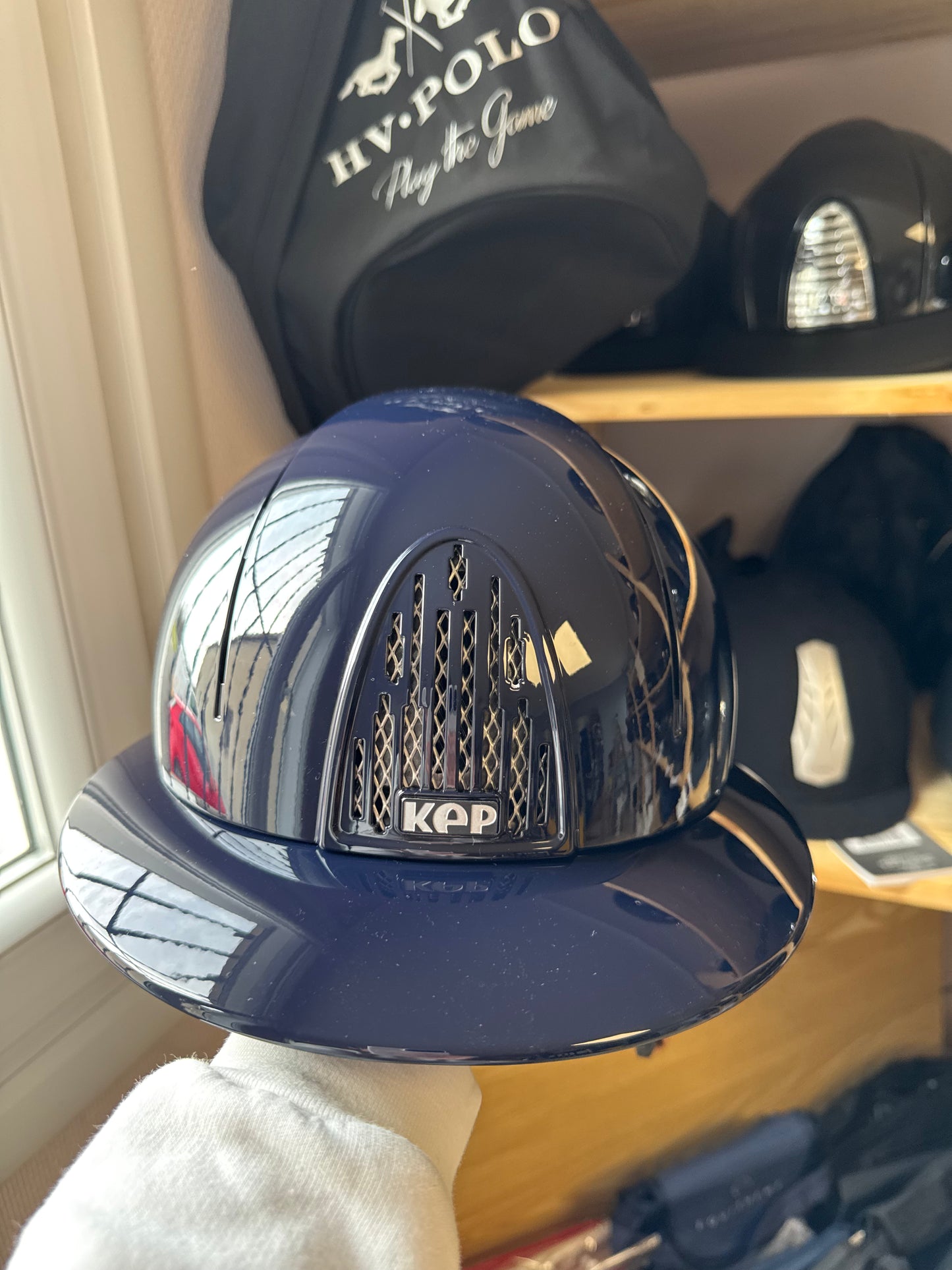 Casque Smart visière polo - jugulaire Beige