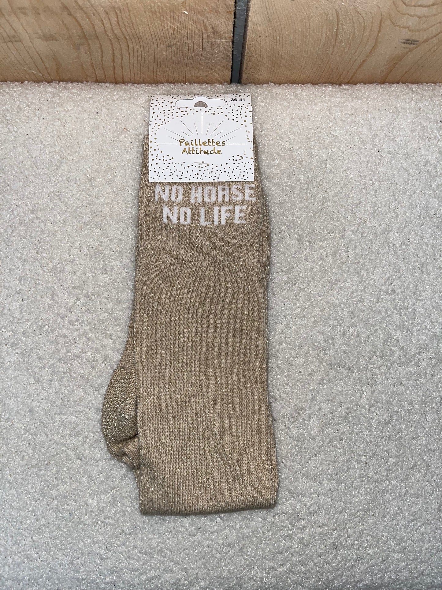 Chaussettes Paillettes "No horse no life"
