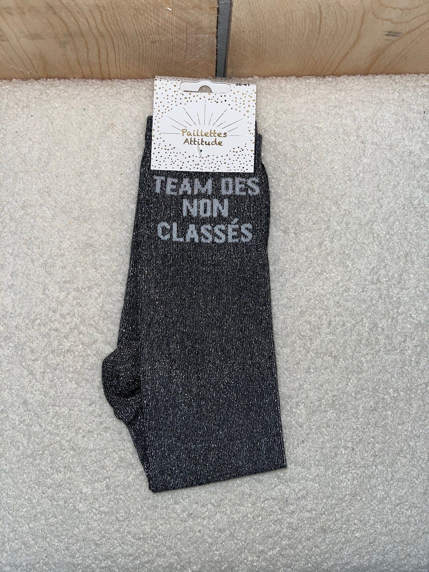 Chaussettes Paillettes "Team des non classés"