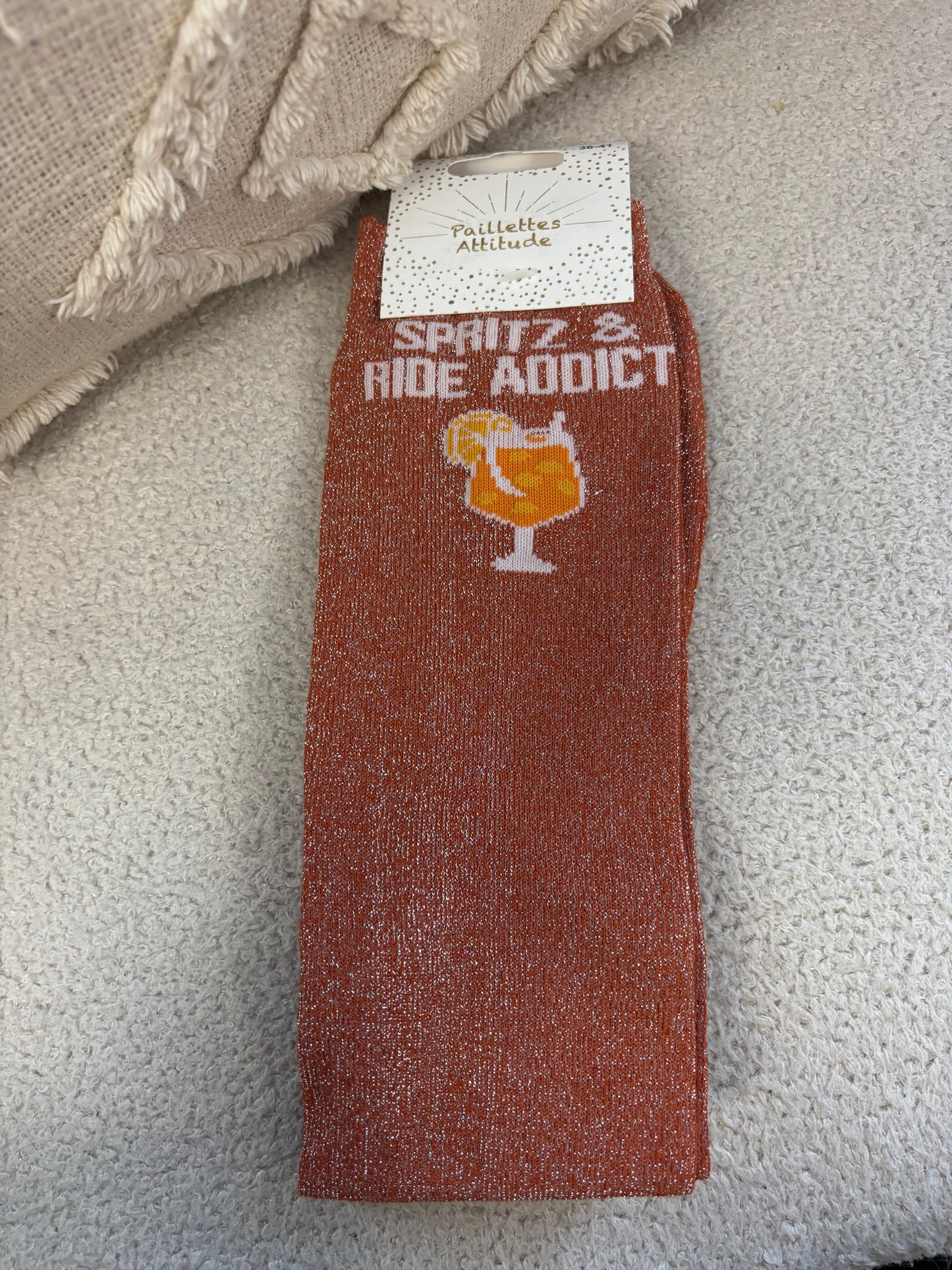 Chaussettes Paillettes "Spritz & Ride addict"