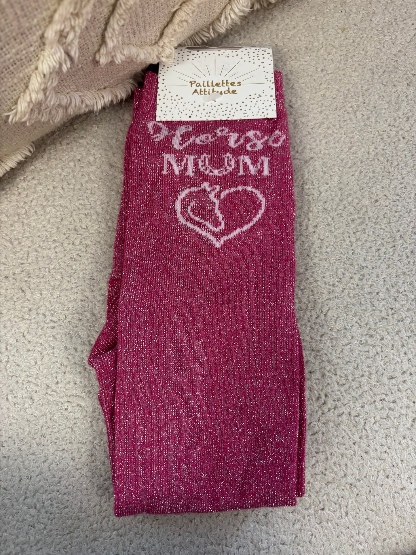 Chaussettes Paillettes "Horse MUM"