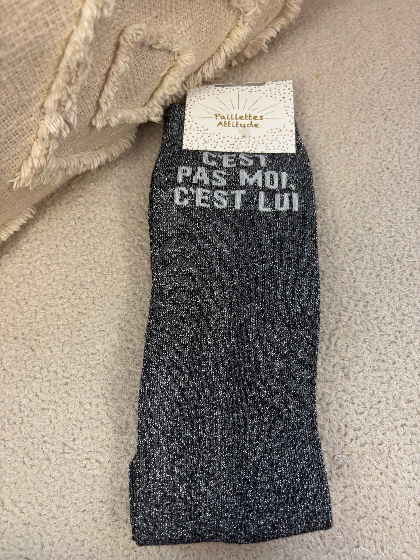Chaussettes Paillettes "C’est pas moi, c’est lui"