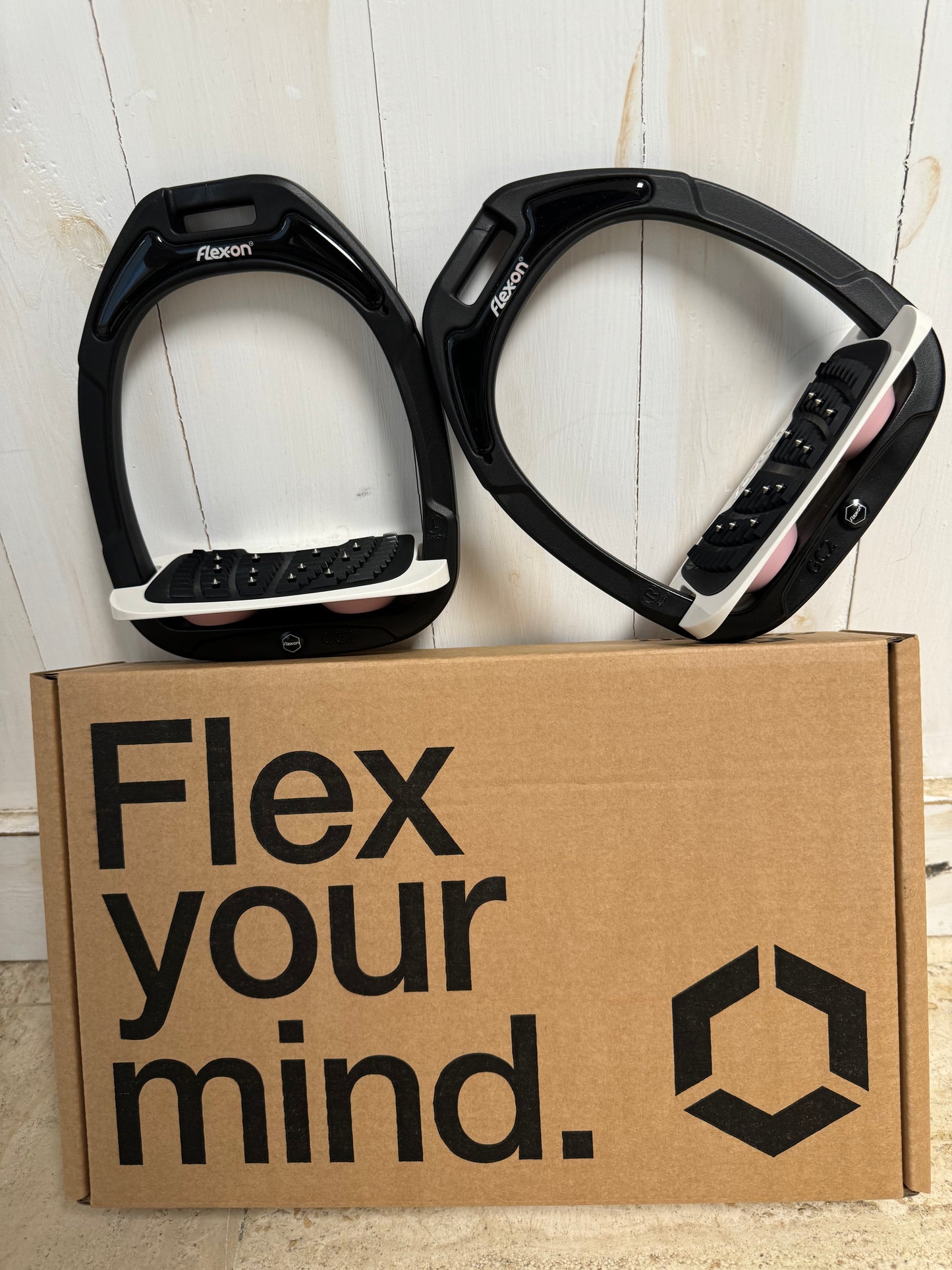 Etriers Flex-on Green Composit noir/rose clair
