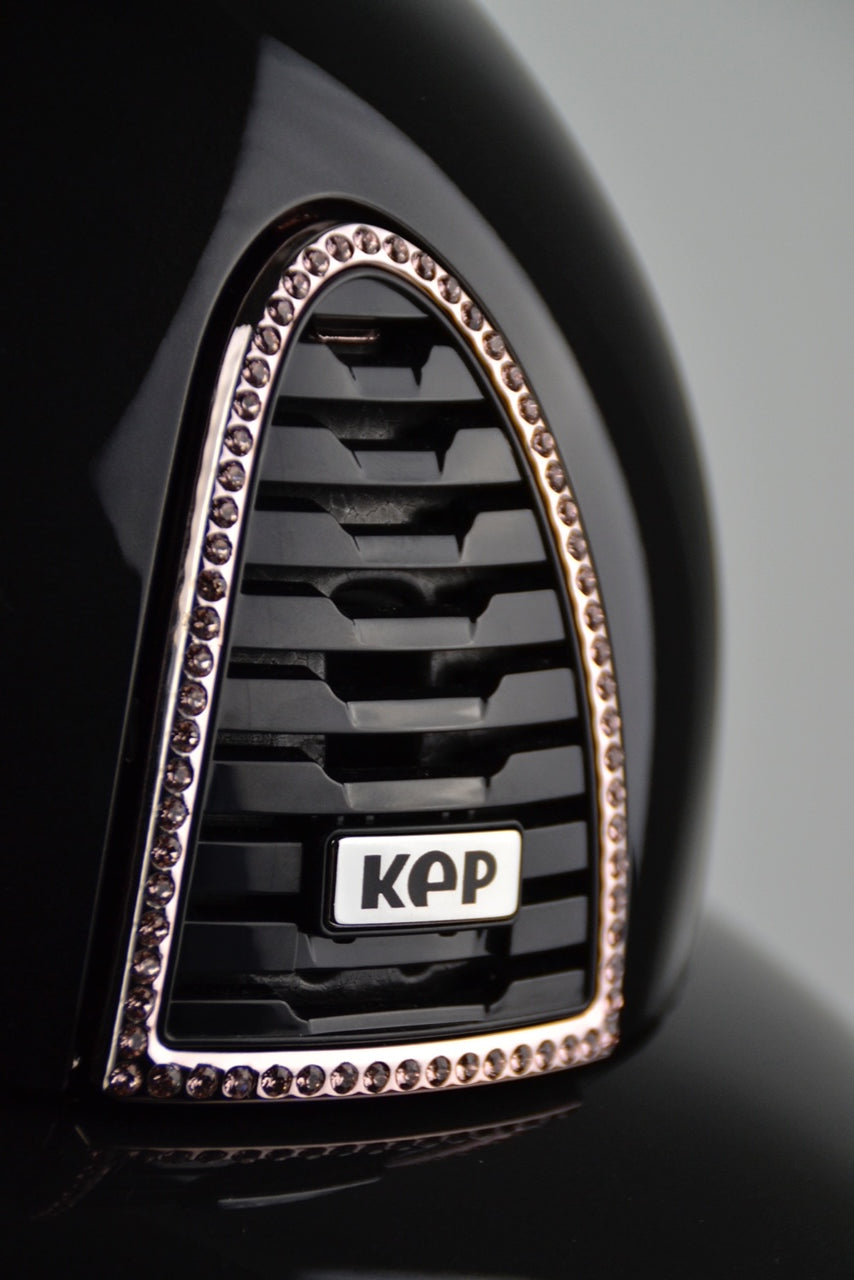 Casque KEP cromo 2.0 Edition limitée Padova Shine Black Visière polo crystals goldrose