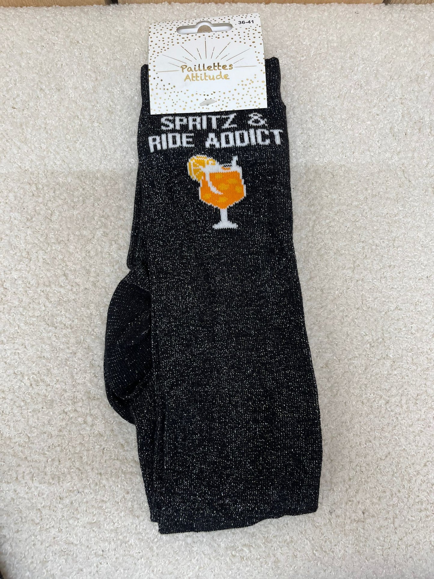 Chaussettes Paillettes "Spritz & Ride addict"