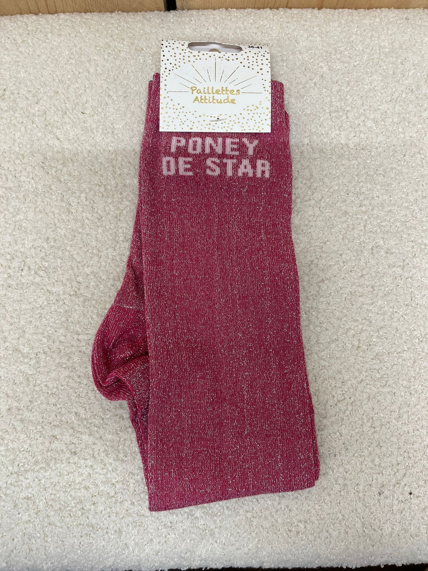 Chaussettes Paillettes "Poney de star"