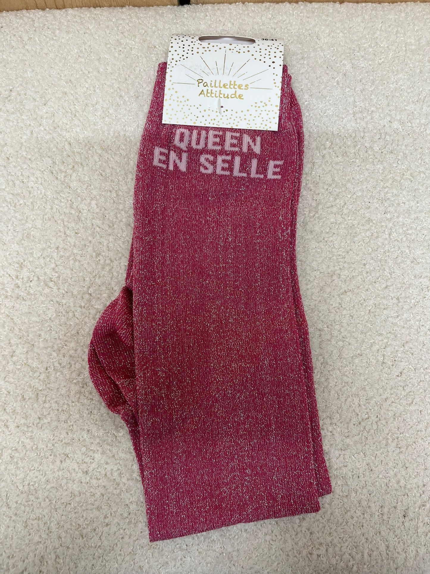 Chaussettes Paillettes "Queen en selle"