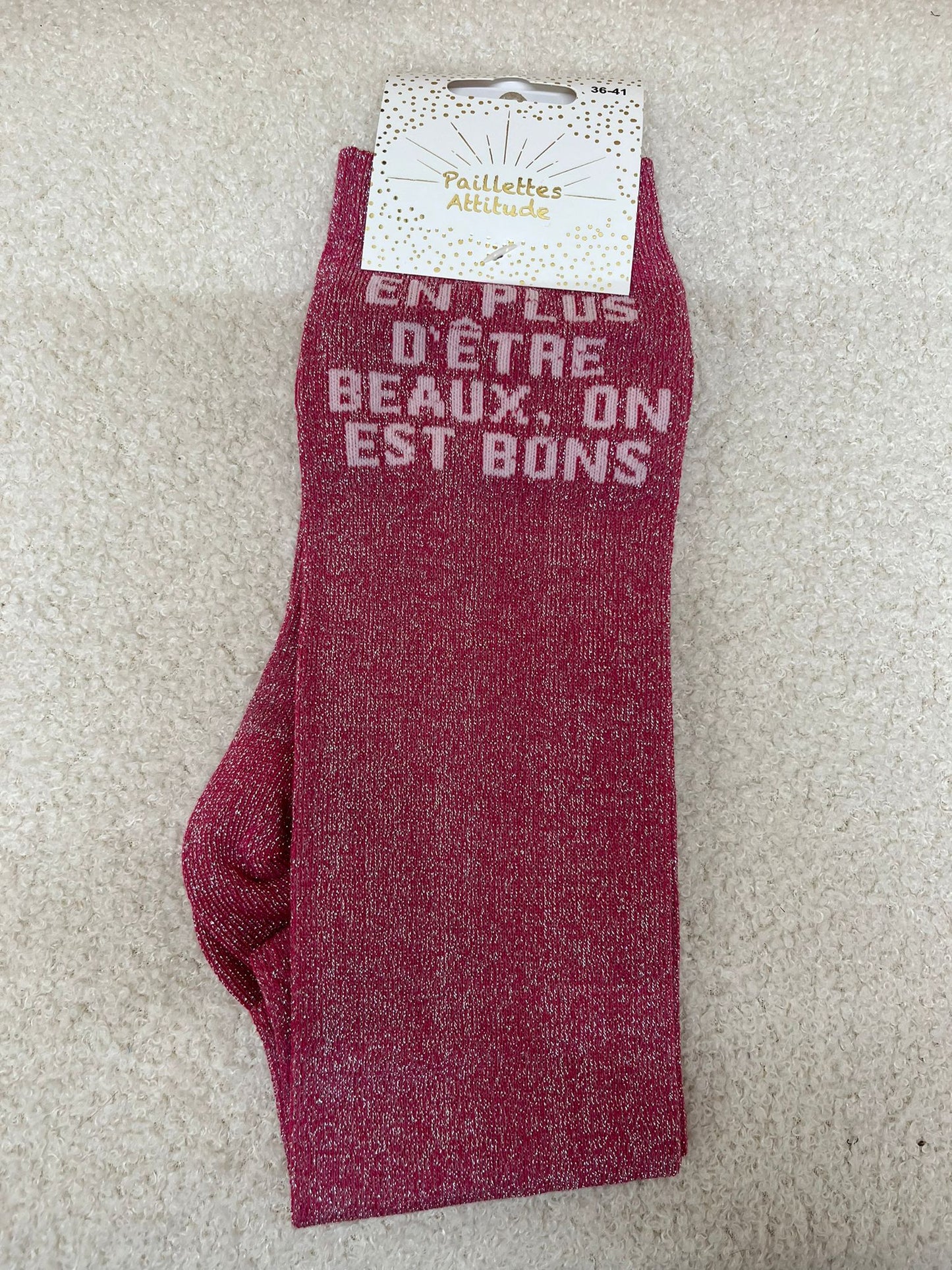 Chaussettes Paillettes "En plus d'être beaux, on est bons"