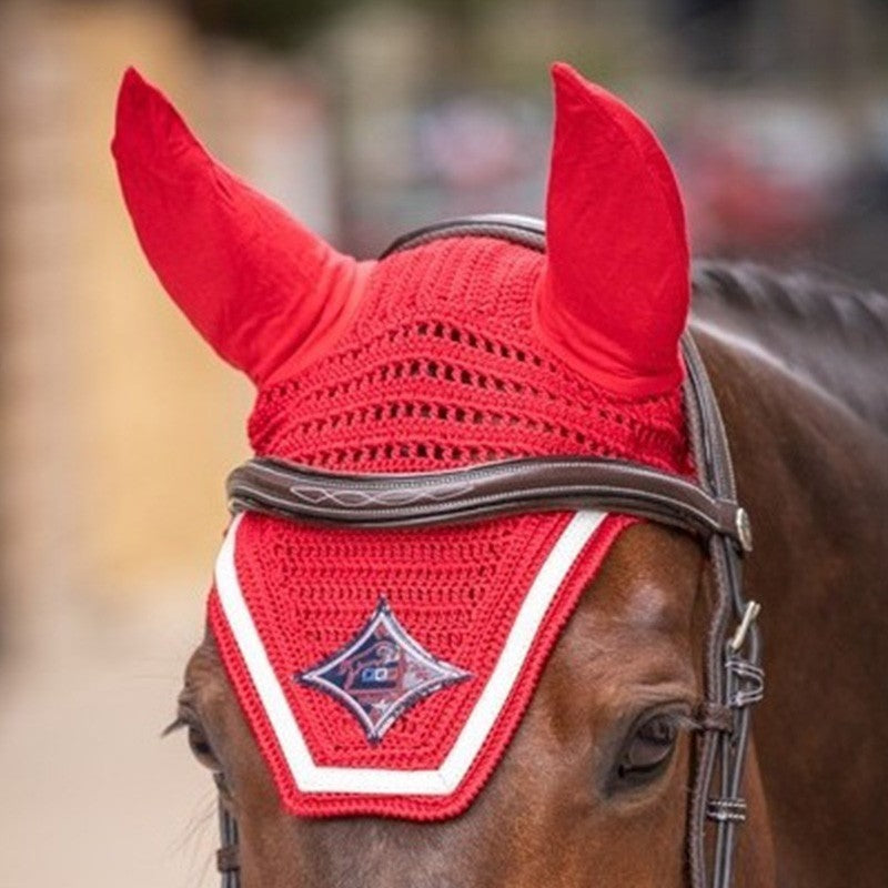 Bonnet Jump'in "Ecusson" - Rouge / verni blanc