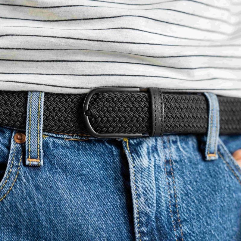 Ceinture tressée élastique BillyBelt - All Black