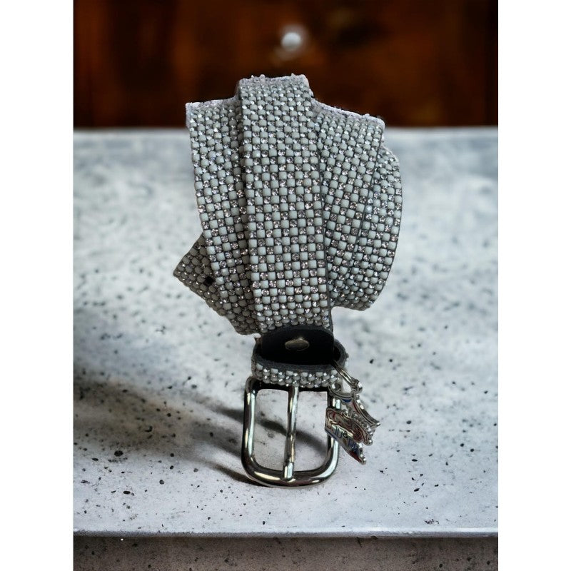 Ceinture Ju & Pa "Perles argent et blanc"