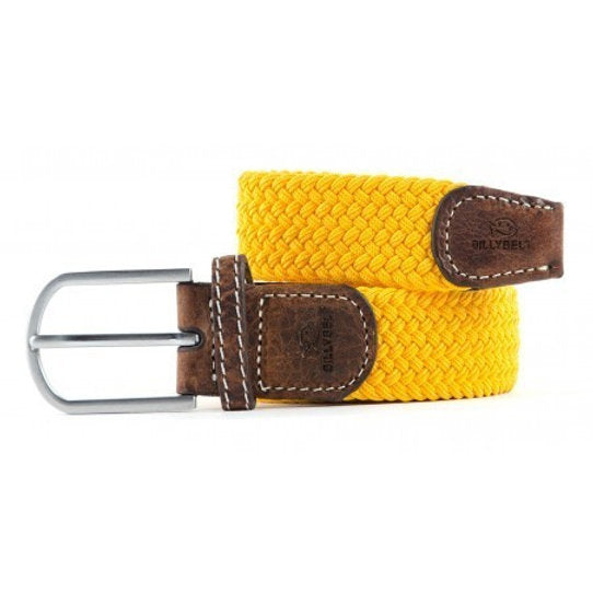 Ceinture tressée élastique BillyBelt - Jaune Safran