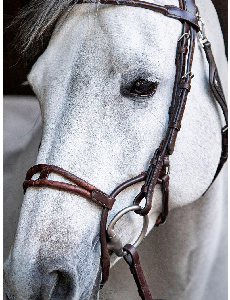 Muserolle arrondie avec double rouleau recouvert de daim