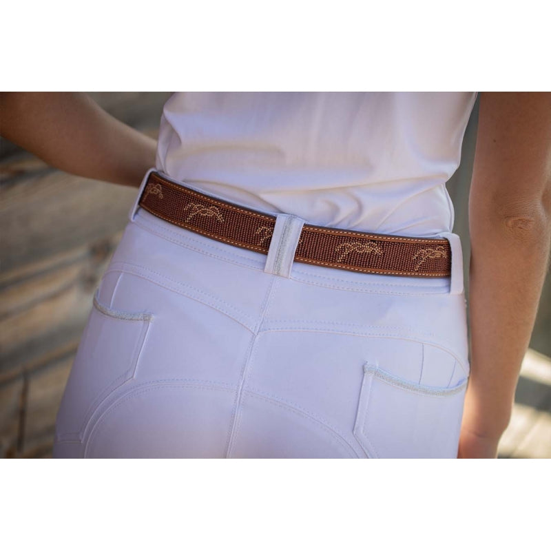 Ceinture Pénélope "Pearlog" - Cognac