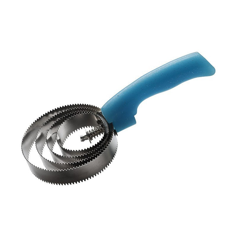 Etrille métallique bleu fluo