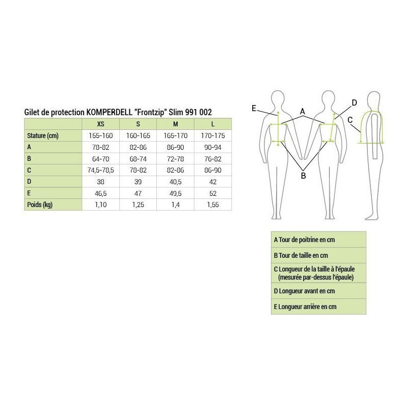 Gilet de protection "Fronzip" slim