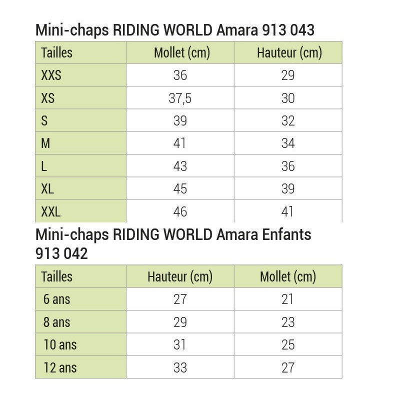Mini chaps Riding World "Amara"