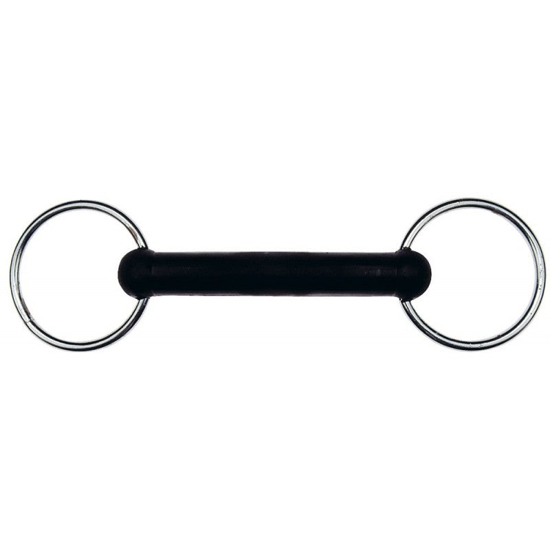 Mors à anneaux caoutchouc droit INOX
