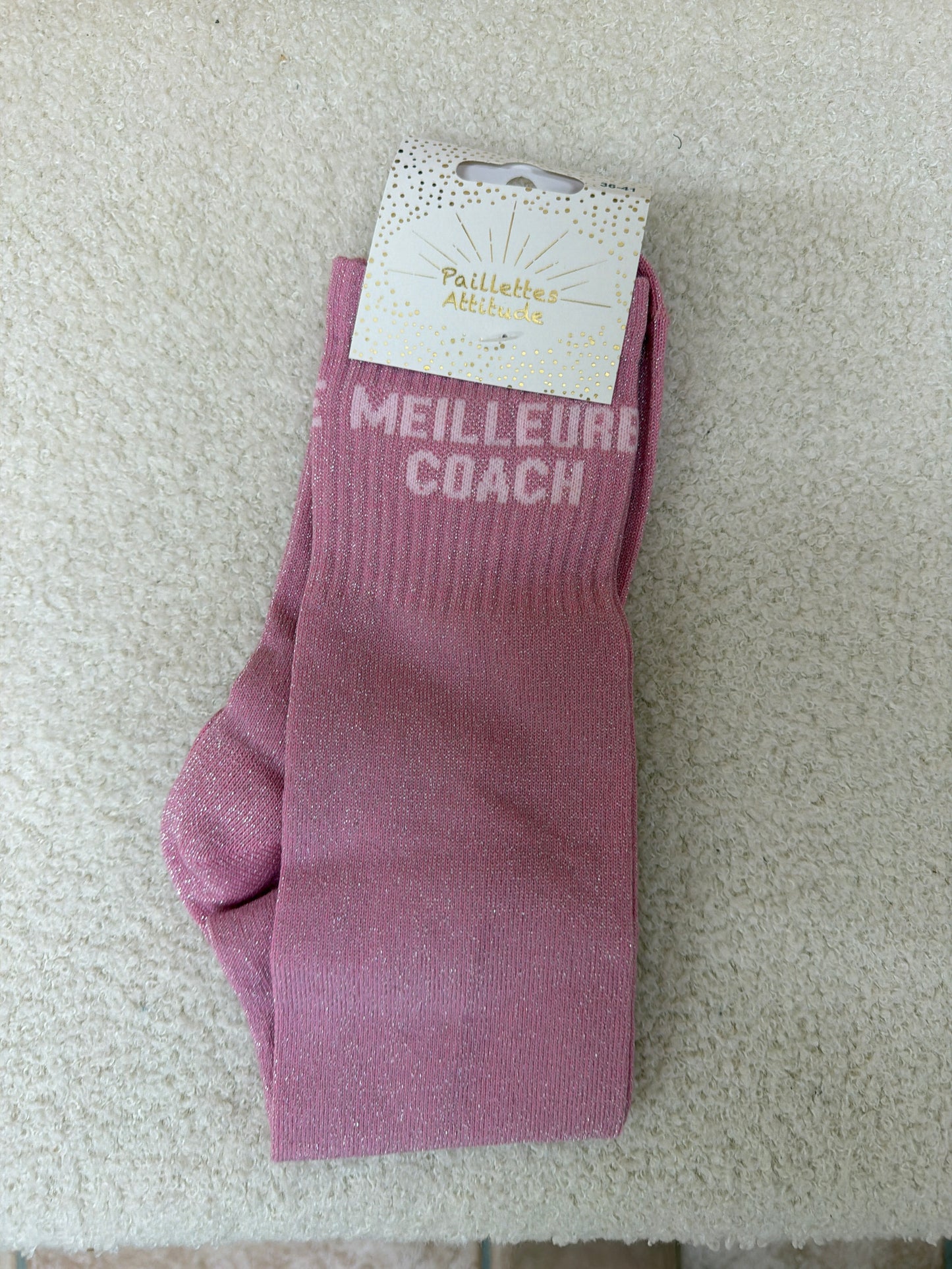 Chaussettes Paillettes "Meilleure coach"