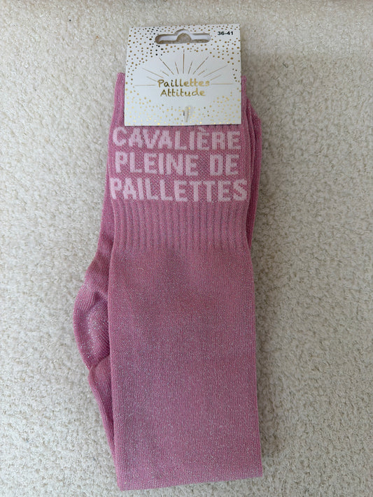 Chaussettes Paillettes "Cavalière pleine de paillettes"