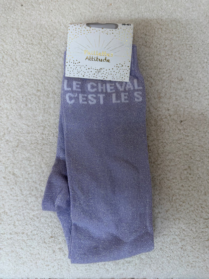 Chaussettes Paillettes "Le cheval c'est le S"