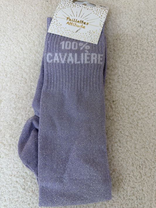 Chaussettes Paillettes "100% Cavaliére"