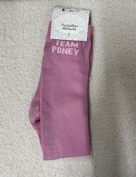 Chaussettes Paillettes "Team poney"