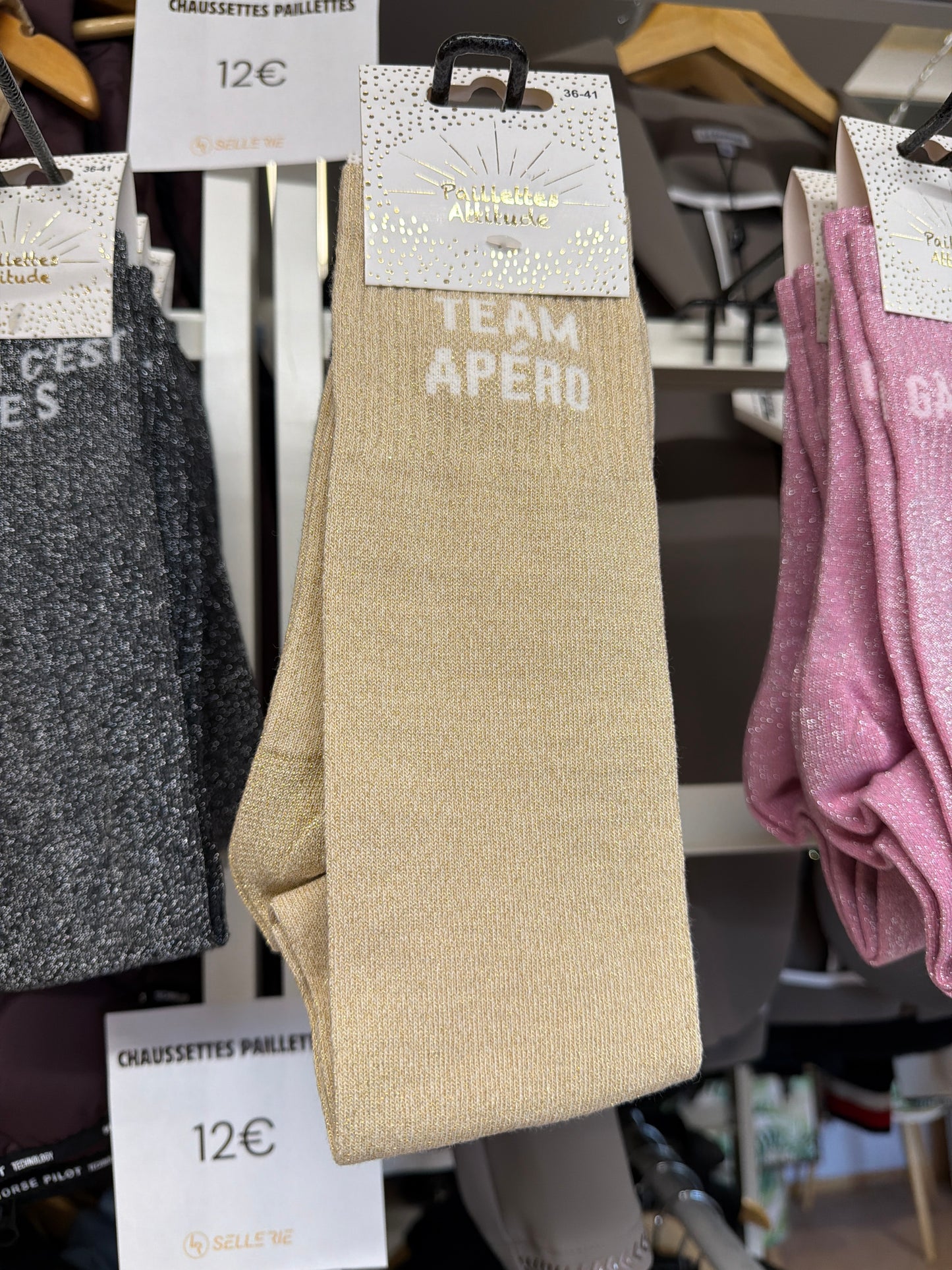 Chaussettes à paillettes « Team apéro »