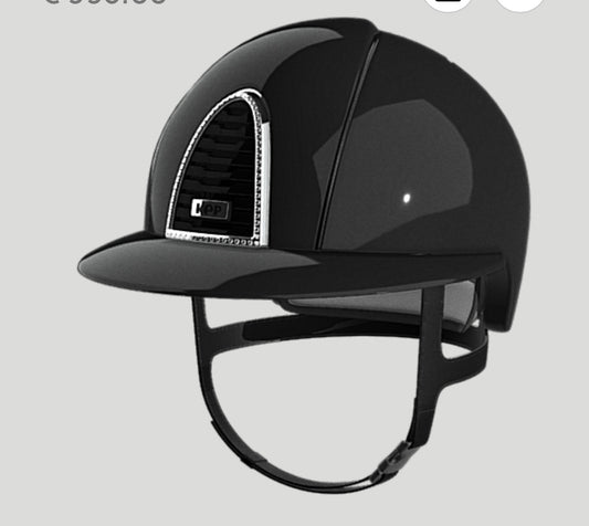 Casque KEP cromo 2.0 Edition limitée Bologna Shine Black Visière polo crystals White