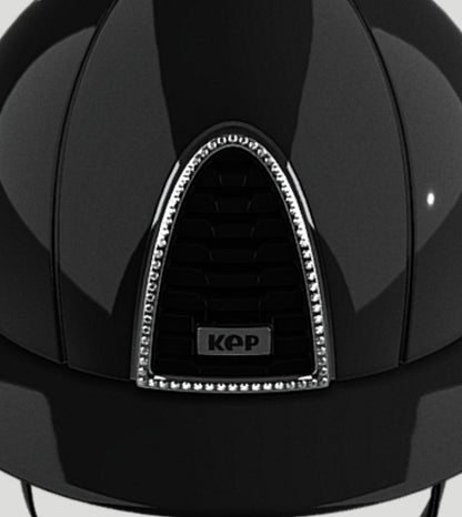 Casque KEP cromo 2.0 Edition limitée Bologna Shine Black Visière polo crystals White