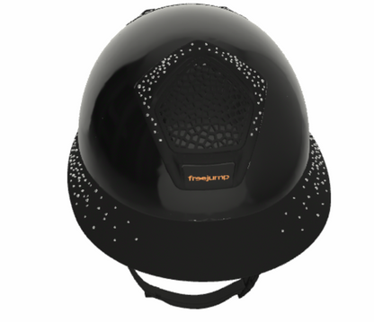 Casque Freejump "Voronoï" -  Noir glossy Grande visière Crystals