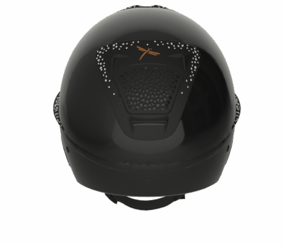 Casque Freejump "Voronoï" -  Noir glossy Grande visière Crystals