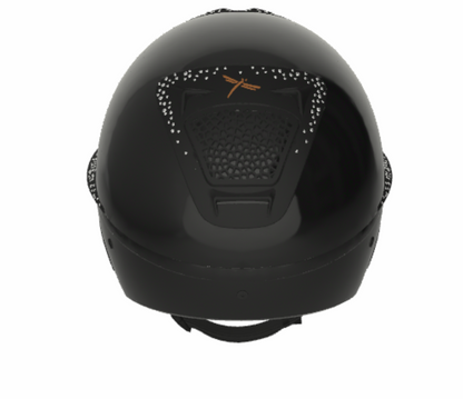 Casque Freejump "Voronoï" -  Noir glossy Grande visière Crystals